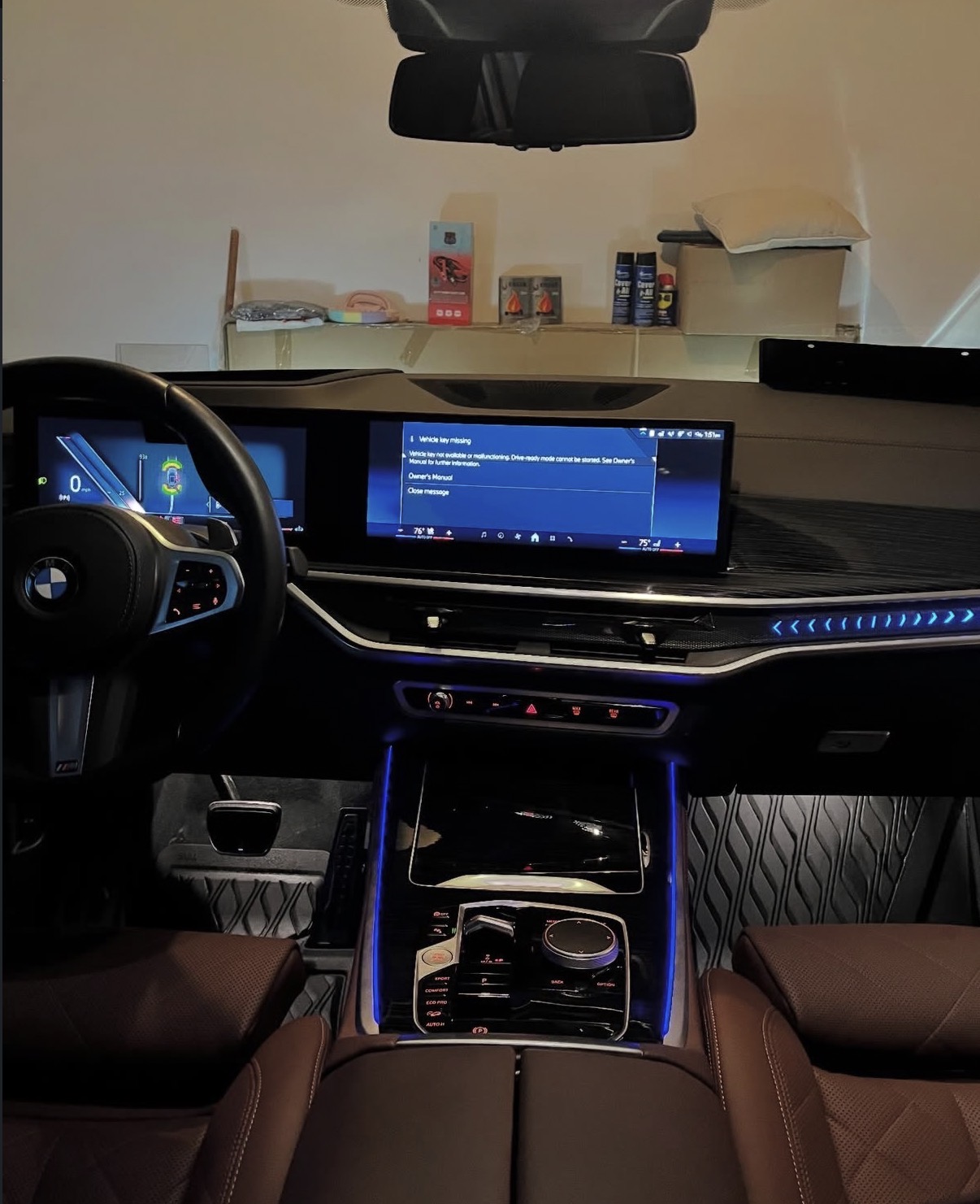 BMW front interior after detailing
